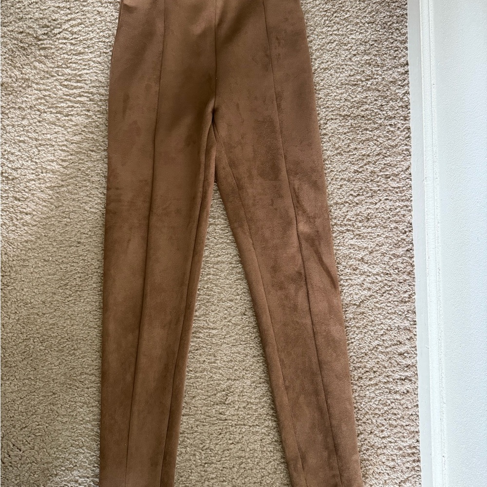 LOFT Chestnut Faux Suede Leggings